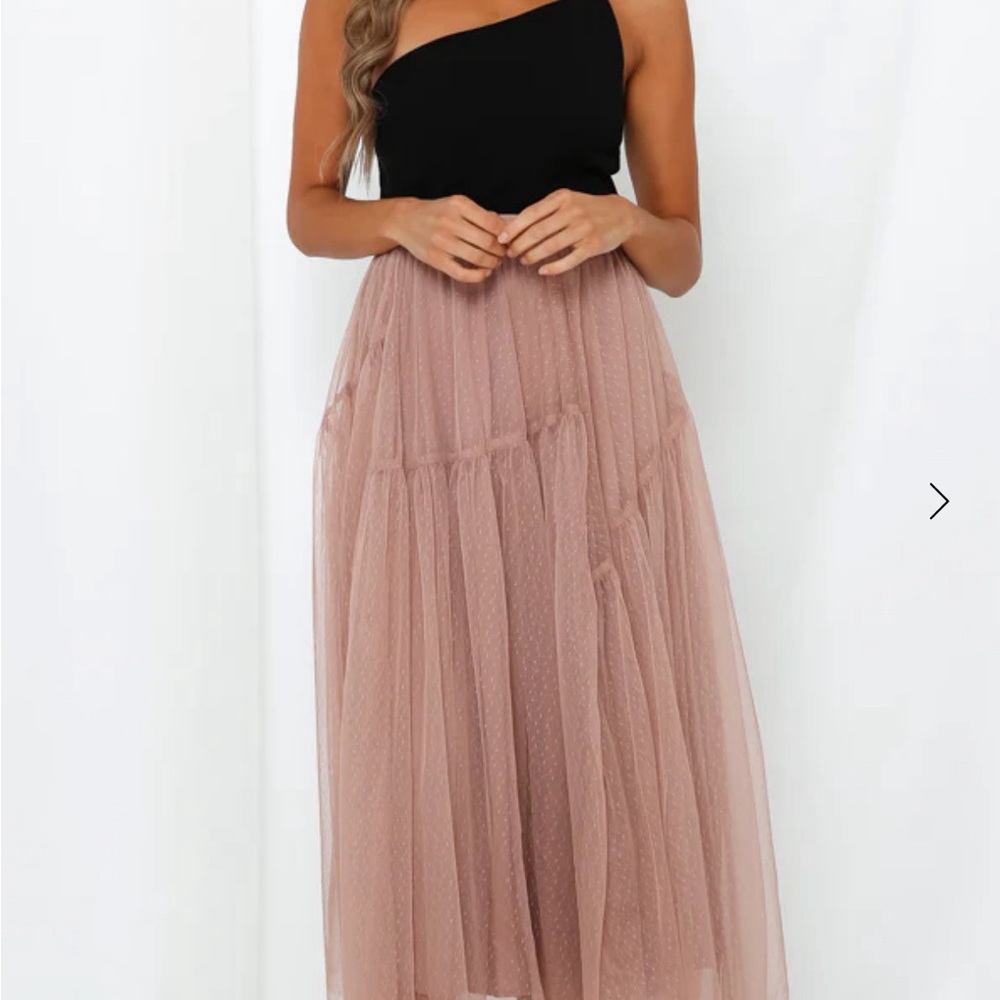 Pink Tiered Maxi Skirt for Cocktail